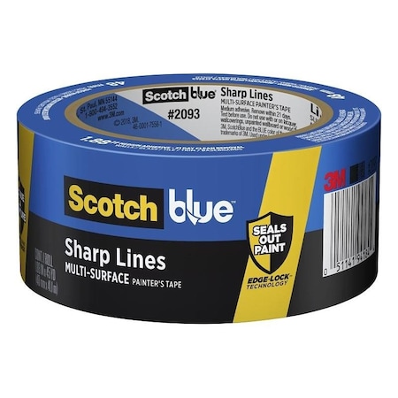 2093EL48N Painter's Tape, 60 Yd L, 188 In W, Smooth Crepe Paper Backing, Blue
